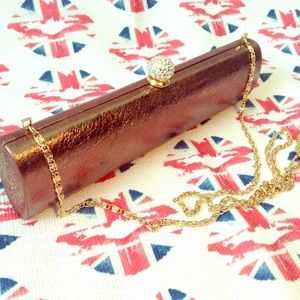 Carlo Fellini Bronze Hard Case Evening Bag